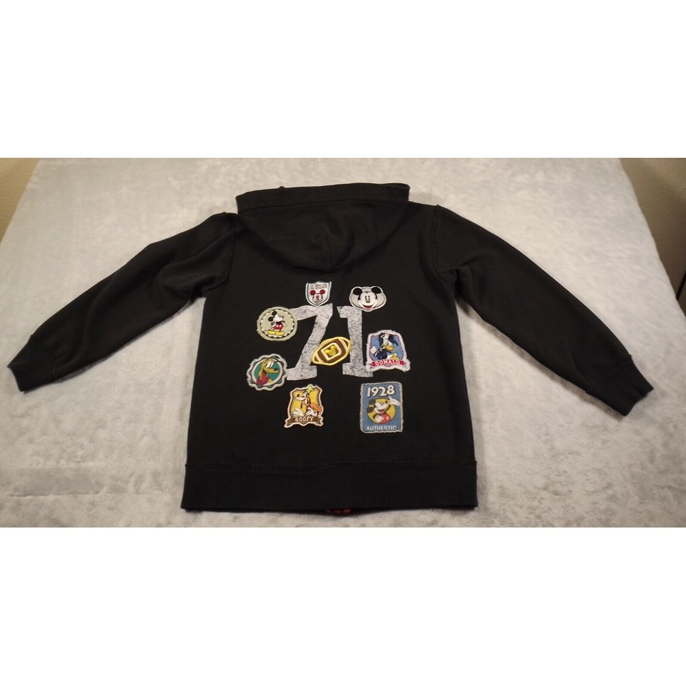 Disney Parks Hoodie Large Authentic Disneyland‎ Black Mikey Character Patches - Picture 10 of 12